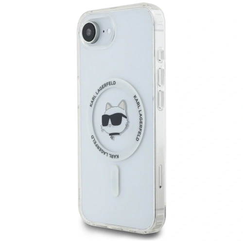 Etui Karl Lagerfeld IML Metal Choupette Head MagSafe do Apple iPhone 16e biały