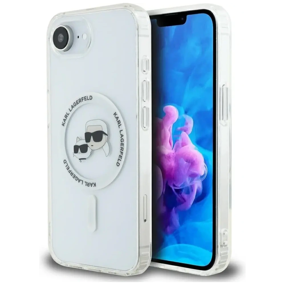 Wholesale Karl Lagerfeld IML Metal Karl & Choupette Heads MagSafe Apple iPhone 16e white - KLD22010 - {ean13} - Hurt