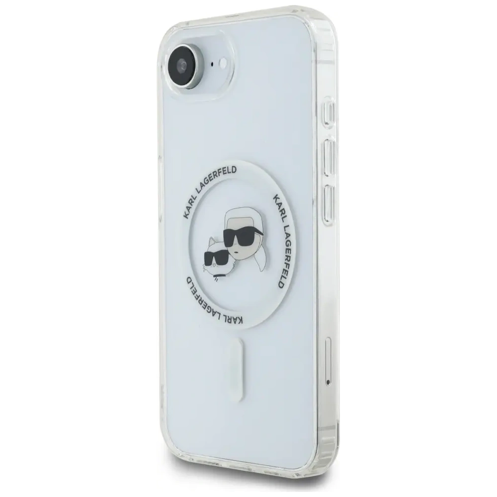 Wholesale Karl Lagerfeld IML Metal Karl & Choupette Heads MagSafe Apple iPhone 16e white - KLD22010 - {ean13} - Hurt
