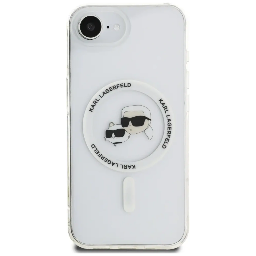 Wholesale Karl Lagerfeld IML Metal Karl & Choupette Heads MagSafe Apple iPhone 16e white - KLD22010 - {ean13} - Hurt
