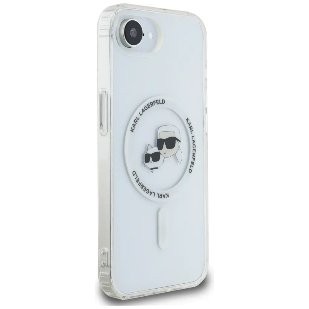 Wholesale Karl Lagerfeld IML Metal Karl & Choupette Heads MagSafe Apple iPhone 16e white - KLD22010 - {ean13} - Hurt