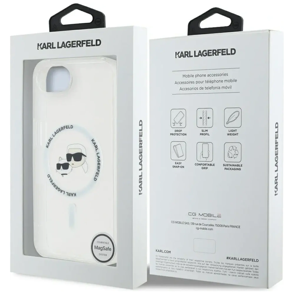 Hurtownia GSM - Karl Lagerfeld IML Metal Karl & Choupette Heads MagSafe Apple iPhone 16e alb - KLD22010 - {ean13} - Hurt