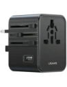 USAMS Reiseadapter CC308 USB-C + USB-A 17W 4in1 US/AU/EU/UK schwarz