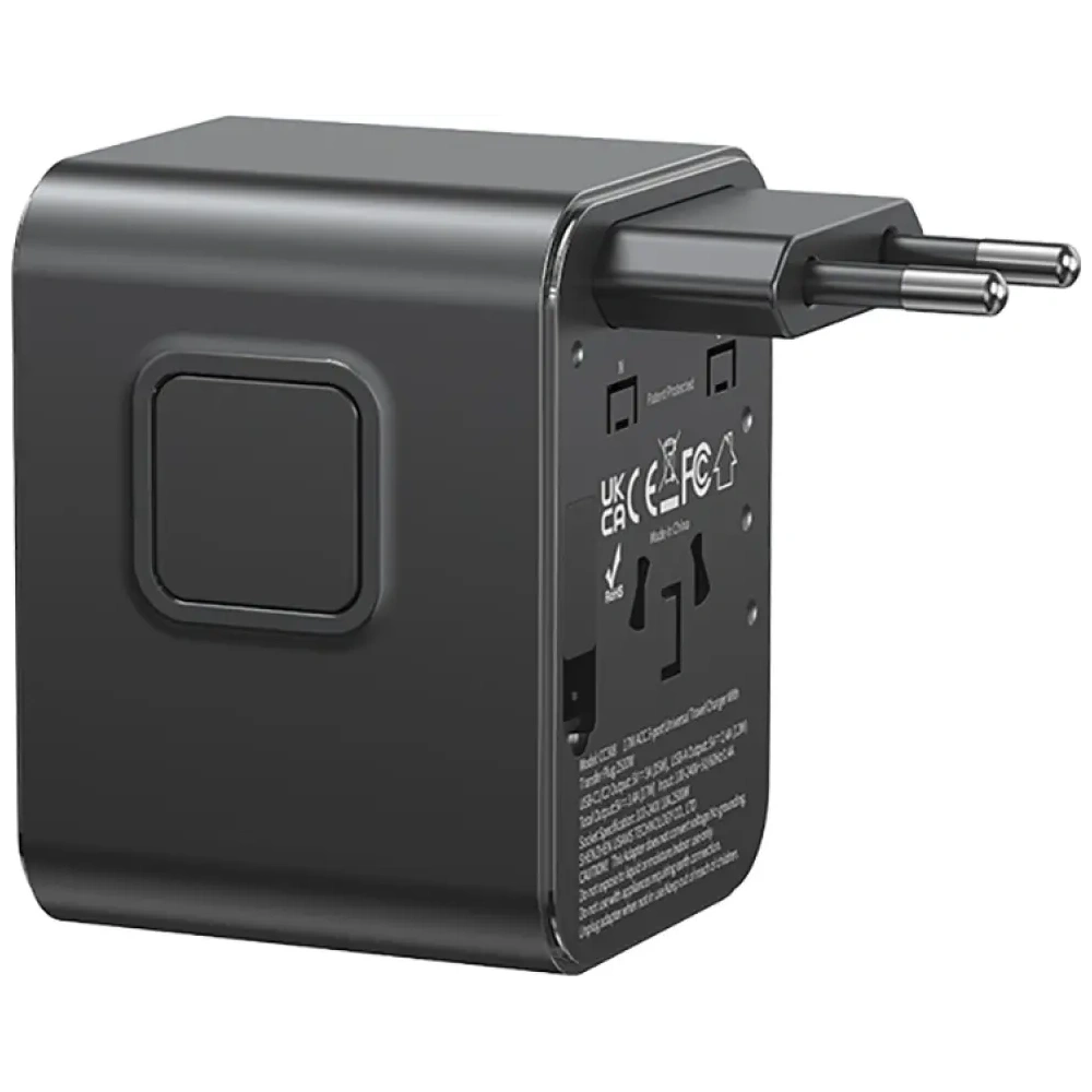 Hurtownia GSM - Adaptor de călătorie USAMS CC308 USB-C + USB-A 17W 4in1 US/AU/EU/UK negru - USA1232 - {ean13} - Hurt