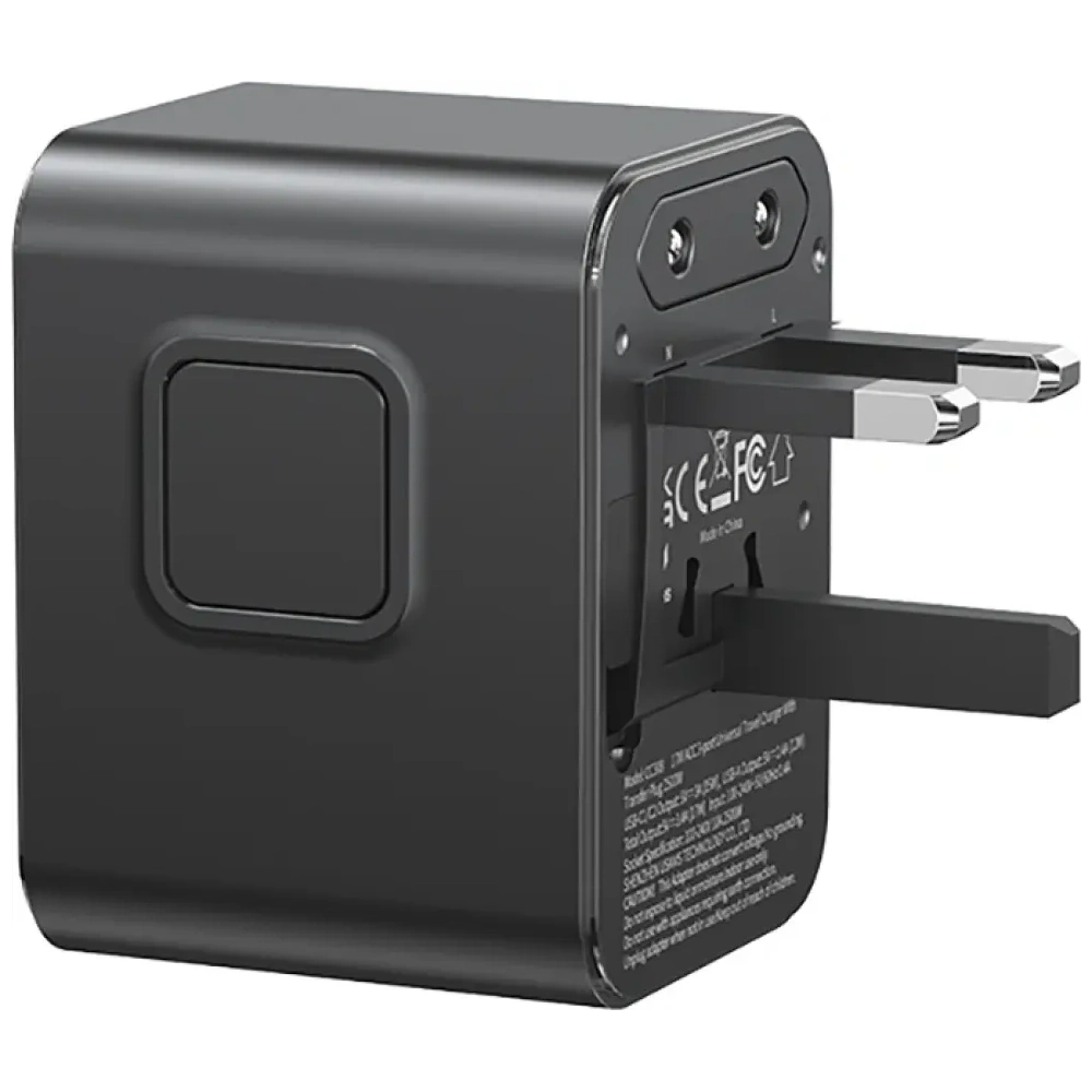 Hurtownia GSM - Adaptor de călătorie USAMS CC308 USB-C + USB-A 17W 4in1 US/AU/EU/UK negru - USA1232 - {ean13} - Hurt