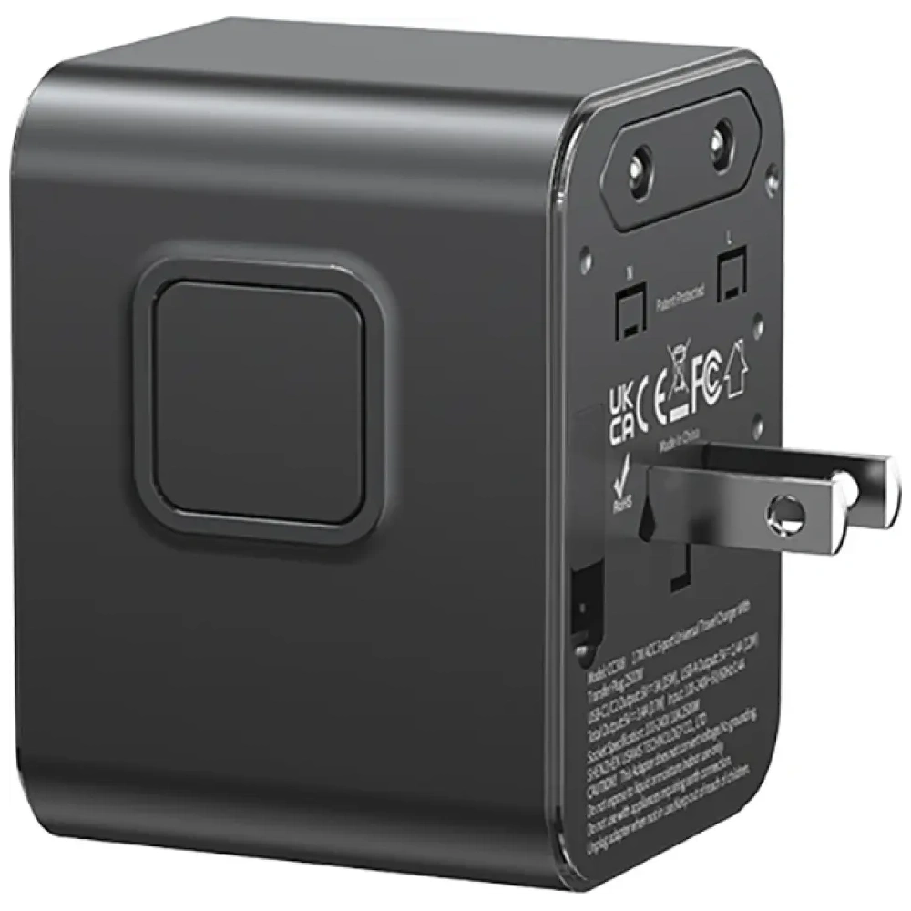 Hurtownia GSM - Adaptor de călătorie USAMS CC308 USB-C + USB-A 17W 4in1 US/AU/EU/UK negru - USA1232 - {ean13} - Hurt