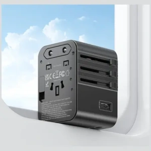 Hurtownia GSM - Adaptor de călătorie USAMS CC308 USB-C + USB-A 17W 4in1 US/AU/EU/UK negru - USA1232 - {ean13} - Hurt