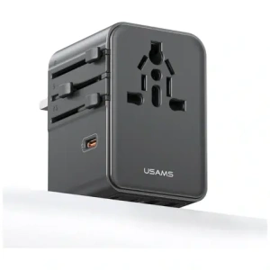 Hurtownia GSM - Adaptor de călătorie USAMS CC310 3xUSB-C 70W 4in1 US/AU/EU/UK negru - USA1233 - {ean13} - Hurt