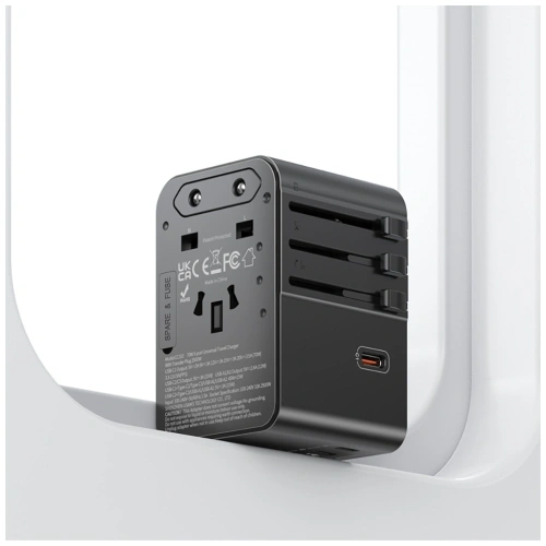 Ładowarka sieciowa USAMS Travel Adapter CC310 3xUSB-C 70W 4w1 US/AU/EU/UK czarny
