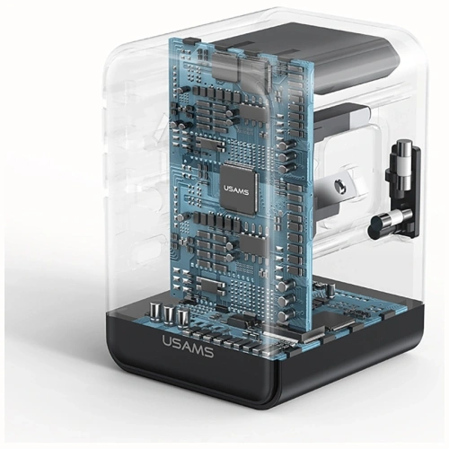 Ładowarka sieciowa USAMS Travel Adapter CC310 3xUSB-C 70W 4w1 US/AU/EU/UK czarny