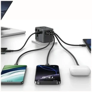 Hurtownia GSM - Adaptor de călătorie USAMS CC310 3xUSB-C 70W 4in1 US/AU/EU/UK negru - USA1233 - {ean13} - Hurt