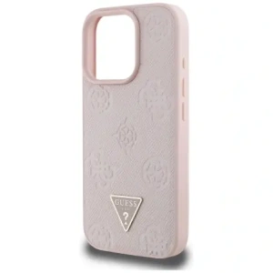 Hurtownia GSM - Guess Grained Hot Stamp Pivoňkový Trojúhelníkový Logo MagSafe Apple iPhone 16 Pro růžový - GUE4524 - {ean13} - Hurt