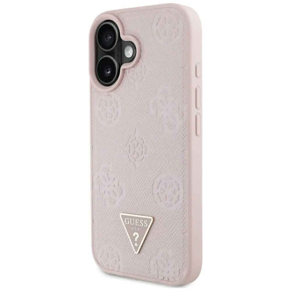 Hurtownia GSM - Guess Grained Hot Stamp Peony Triangle Logo MagSafe Apple iPhone 16 rózsaszín - GUE4525 - {ean13} - Hurt