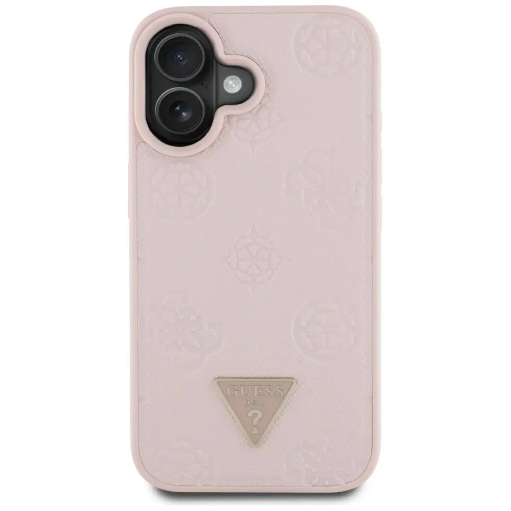 Hurtownia GSM - Guess Grained Hot Stamp Peony Triangle Logo MagSafe Apple iPhone 16 rózsaszín - GUE4525 - {ean13} - Hurt