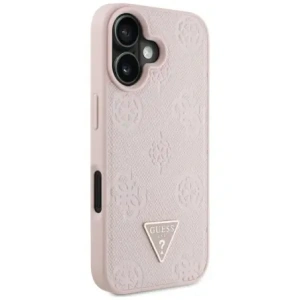 Wholesale Guess Grained Hot Stamp Peony Triangle Logo MagSafe Apple iPhone 16 pink - GUE4525 - {ean13} - Hurt
