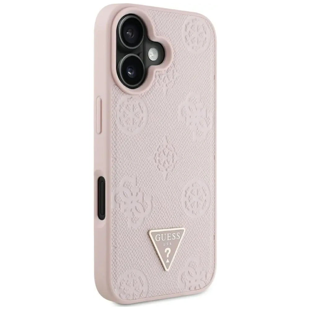 Hurtownia GSM - Guess Grained Hot Stamp Peony Triangle Logo MagSafe Apple iPhone 16 rózsaszín - GUE4525 - {ean13} - Hurt