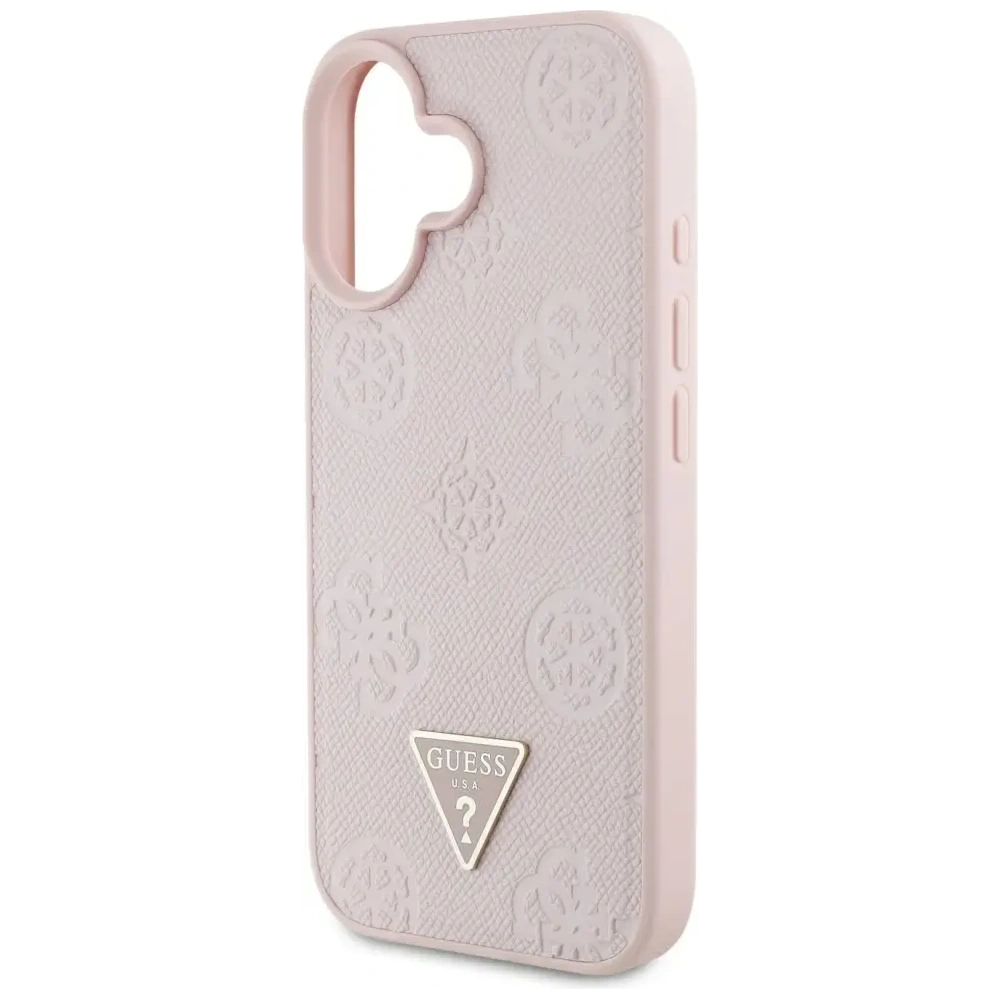 Hurtownia GSM - Guess Grained Hot Stamp Peony Triangle Logo MagSafe Apple iPhone 16 rózsaszín - GUE4525 - {ean13} - Hurt