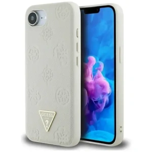 Wholesale Guess Grained Hot Stamp Peony Triangle Logo MagSafe Apple iPhone 16e beige - GUE4526 - {ean13} - Hurt