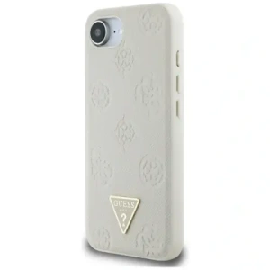 Wholesale Guess Grained Hot Stamp Peony Triangle Logo MagSafe Apple iPhone 16e beige - GUE4526 - {ean13} - Hurt