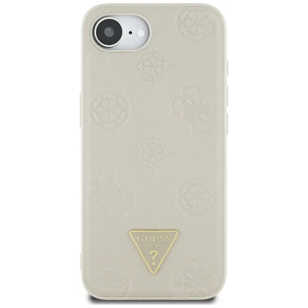 Hurtownia GSM - Guess Geprägtes Heißfolienprägedruck Pfingstrose Dreieckslogo MagSafe Apple iPhone 16e beige - GUE4526 - {ean13} - Hurt