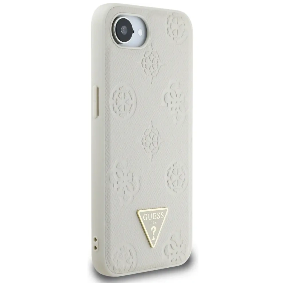 Hurtownia GSM - Etui Guess Grained Hot Stamp Peony Triangle Logo MagSafe do Apple iPhone 16e beżowy - GUE4526 - {ean13} - Hurt