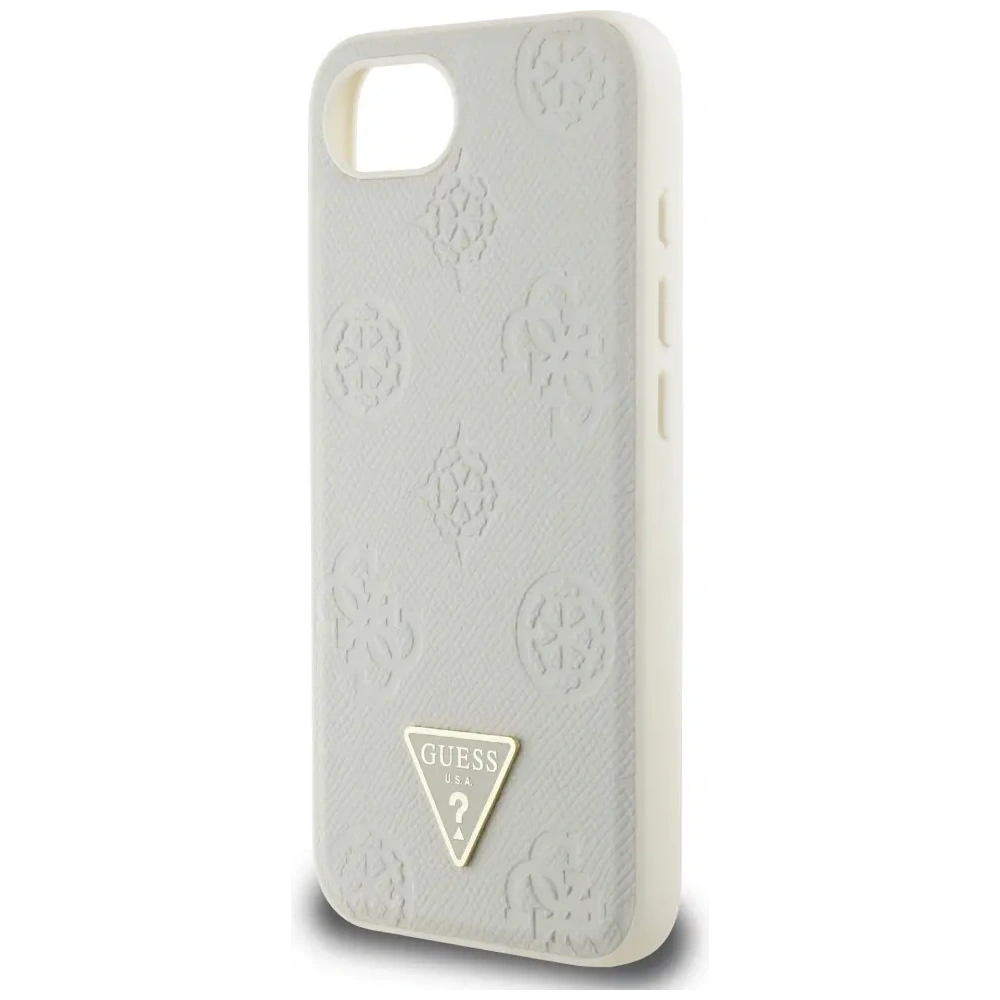 Hurtownia GSM - Guess Geprägtes Heißfolienprägedruck Pfingstrose Dreieckslogo MagSafe Apple iPhone 16e beige - GUE4526 - {ean13} - Hurt