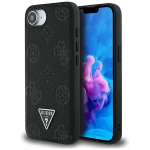 Wholesale Guess Grained Hot Stamp Peony Triangle Logo MagSafe Apple iPhone 16e black - GUE4527 - {ean13} - Hurt