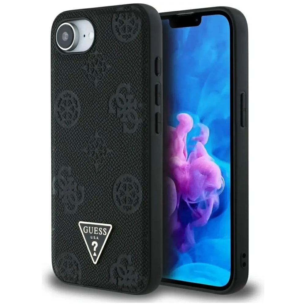 Hurtownia GSM - Guess Grained Hot Stamp Peony Triangle Logo MagSafe Apple iPhone 16e fekete - GUE4527 - {ean13} - Hurt