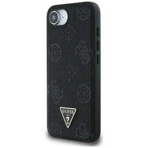 Wholesale Guess Grained Hot Stamp Peony Triangle Logo MagSafe Apple iPhone 16e black - GUE4527 - {ean13} - Hurt