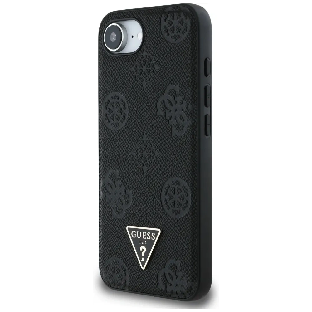 Hurtownia GSM - Guess Grained Hot Stamp Peony Triangle Logo MagSafe Apple iPhone 16e fekete - GUE4527 - {ean13} - Hurt