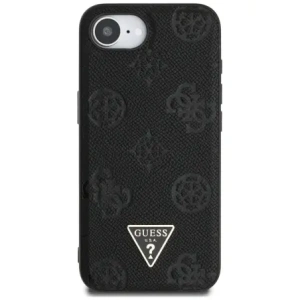 Wholesale Guess Grained Hot Stamp Peony Triangle Logo MagSafe Apple iPhone 16e black - GUE4527 - {ean13} - Hurt