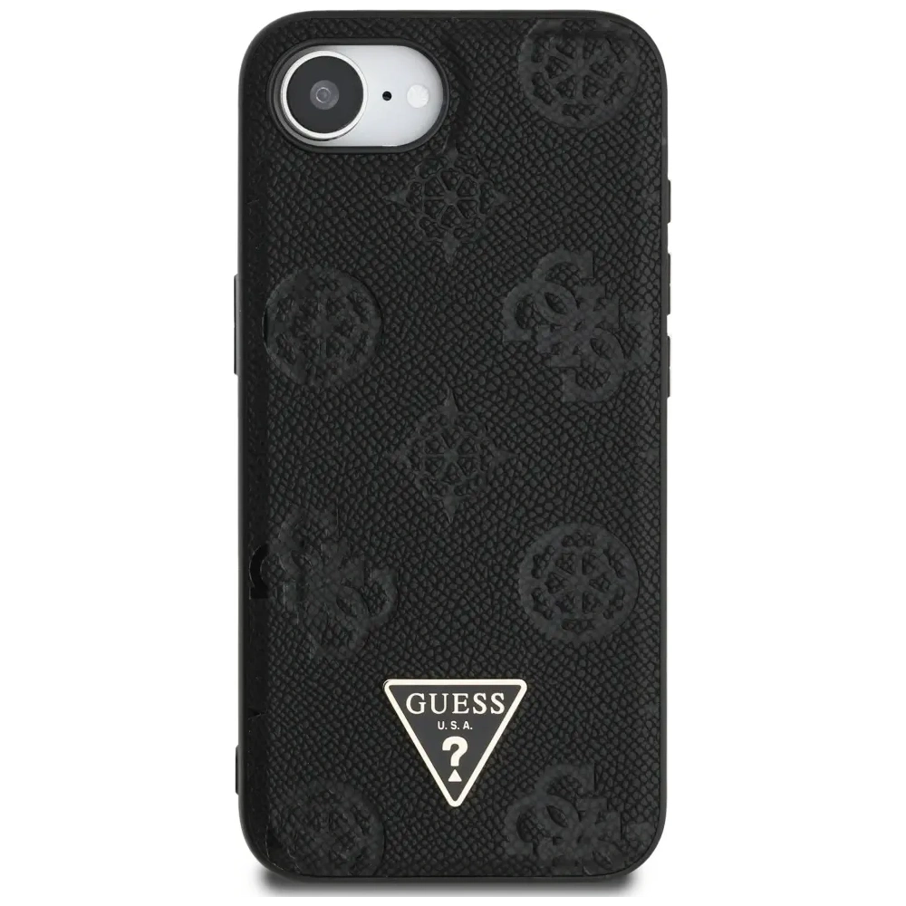 Hurtownia GSM - Guess Grained Hot Stamp Peony Triangle Logo MagSafe Apple iPhone 16e fekete - GUE4527 - {ean13} - Hurt