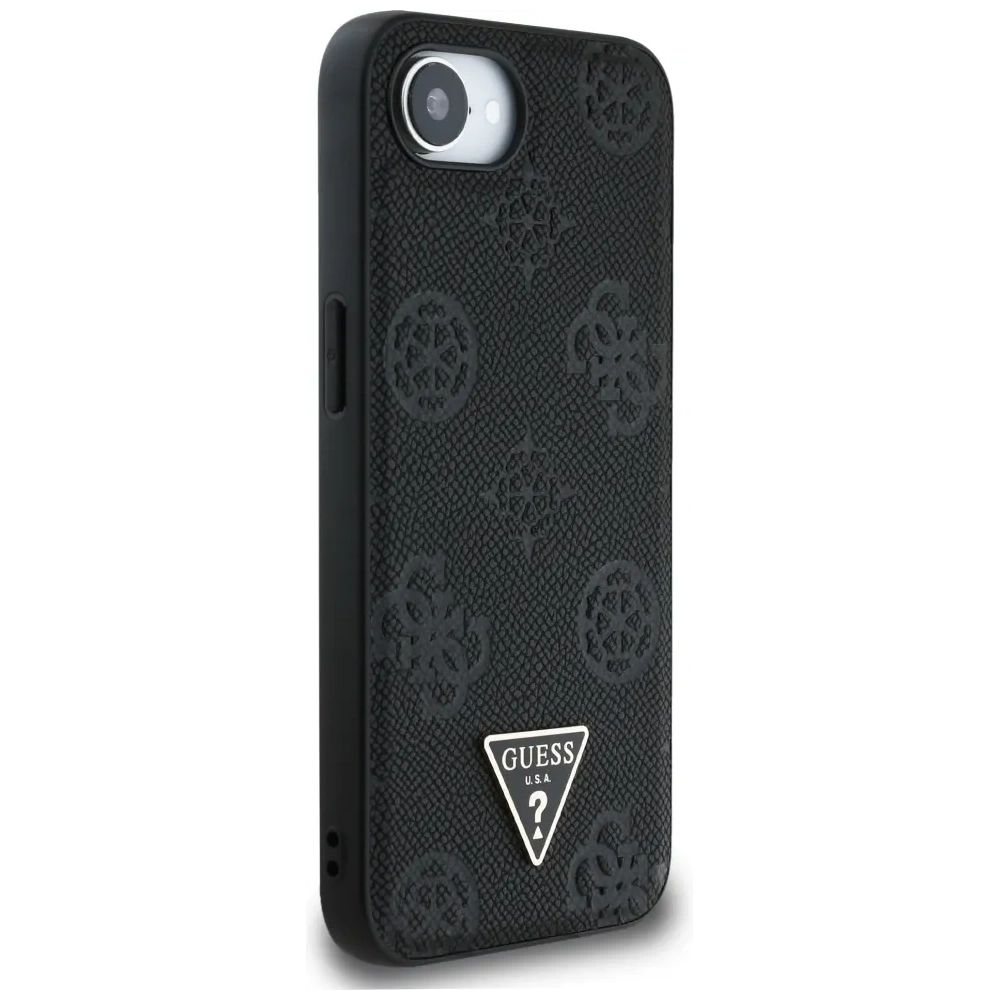 Hurtownia GSM - Guess Grained Hot Stamp Peony Triangle Logo MagSafe Apple iPhone 16e fekete - GUE4527 - {ean13} - Hurt