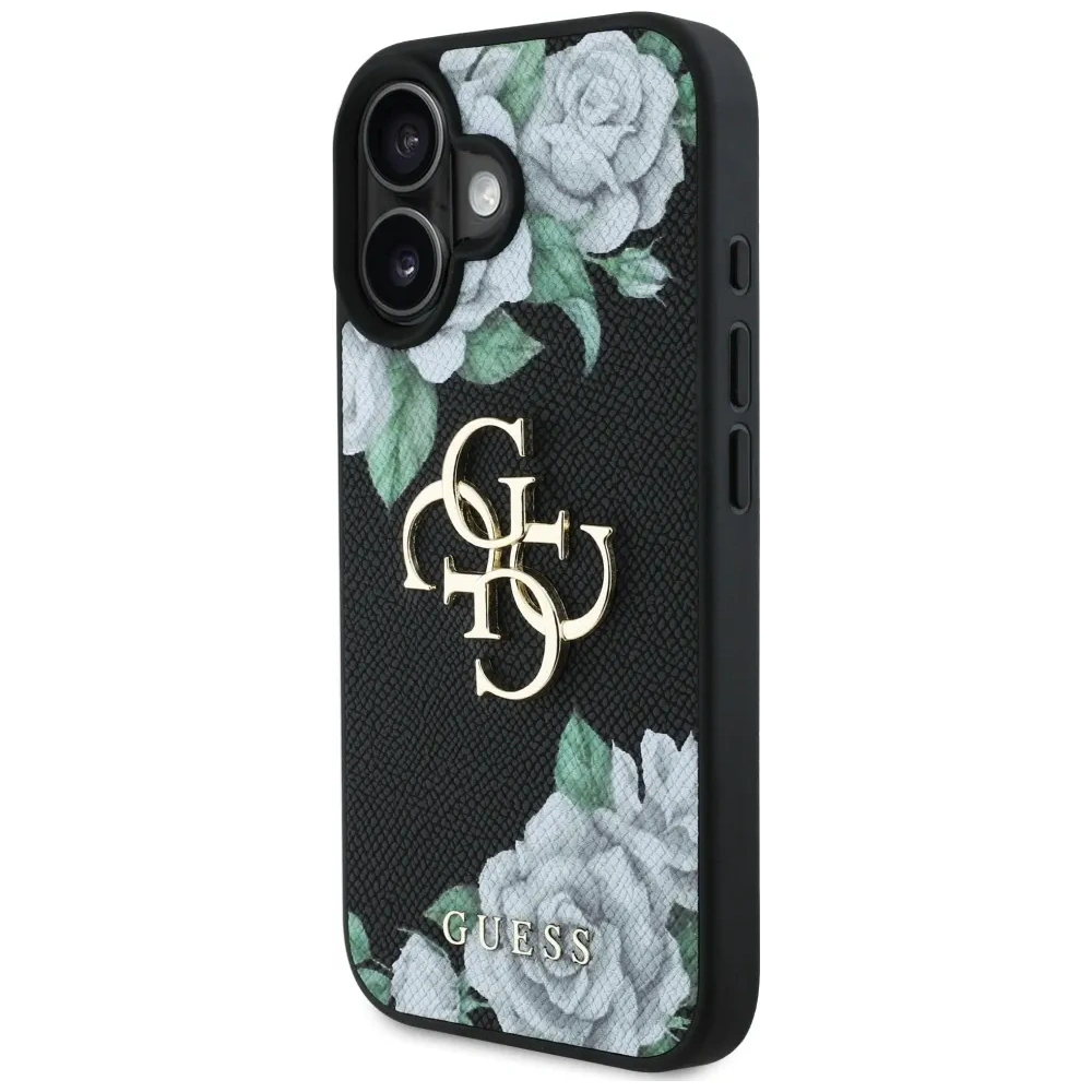 Hurtownia GSM - Guess Růžové s jemnou texturou Velké 4G logo Apple iPhone 16 černý - GUE4528 - {ean13} - Hurt