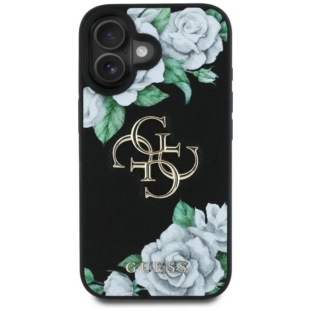 Hurtownia GSM - Guess Trandafiri Texturați Logo-ul Big 4G Apple iPhone 16 negru - GUE4528 - {ean13} - Hurt
