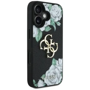 Wholesale Guess Grained Roses Big 4G logo Apple iPhone 16 black - GUE4528 - {ean13} - Hurt