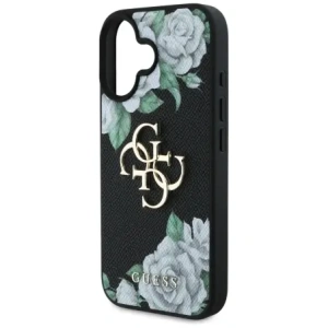 Wholesale Guess Grained Roses Big 4G logo Apple iPhone 16 black - GUE4528 - {ean13} - Hurt