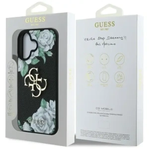 Wholesale Guess Grained Roses Big 4G logo Apple iPhone 16 black - GUE4528 - {ean13} - Hurt