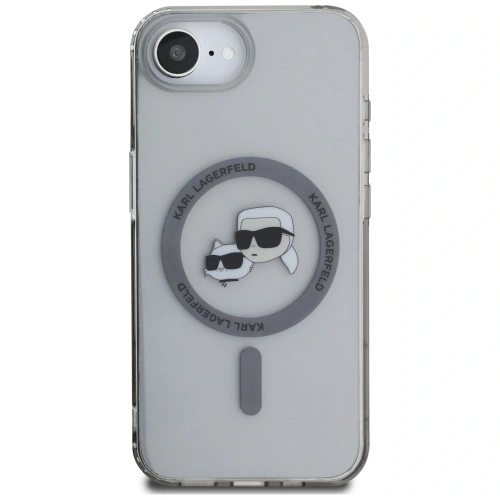Etui Karl Lagerfeld IML Metal Karl & Choupette Heads MagSafe do Apple iPhone 16e czarny