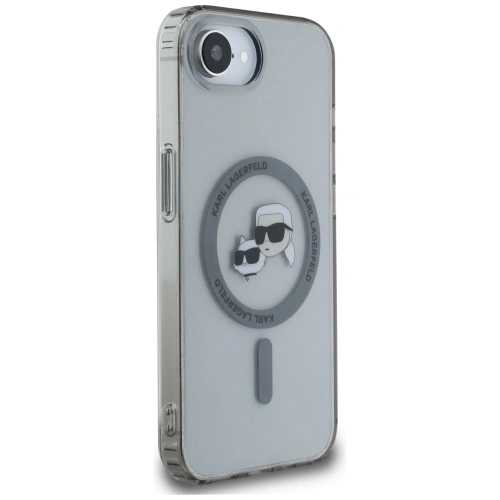 Etui Karl Lagerfeld IML Metal Karl & Choupette Heads MagSafe do Apple iPhone 16e czarny