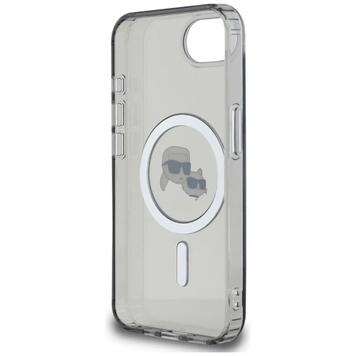 Etui Karl Lagerfeld IML Metal Karl & Choupette Heads MagSafe do Apple iPhone 16e czarny