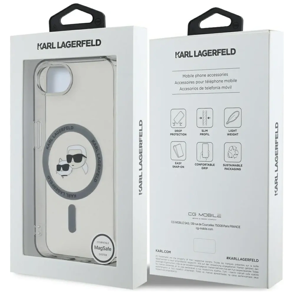 Wholesale Karl Lagerfeld IML Metal Karl & Choupette Heads MagSafe Apple iPhone 16e black - KLD22011 - {ean13} - Hurt