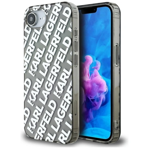 Etui Karl Lagerfeld IML Repeat Logo do Apple iPhone 16e srebrny