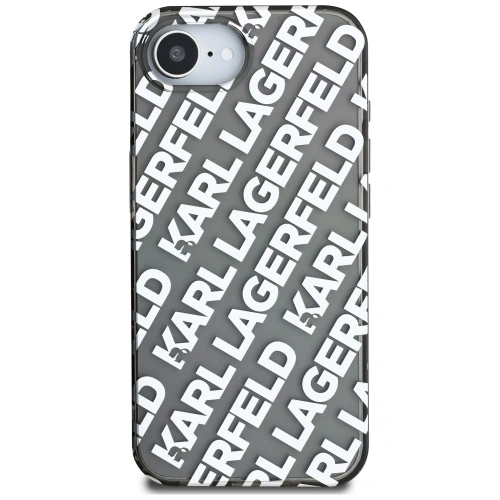 Etui Karl Lagerfeld IML Repeat Logo do Apple iPhone 16e srebrny