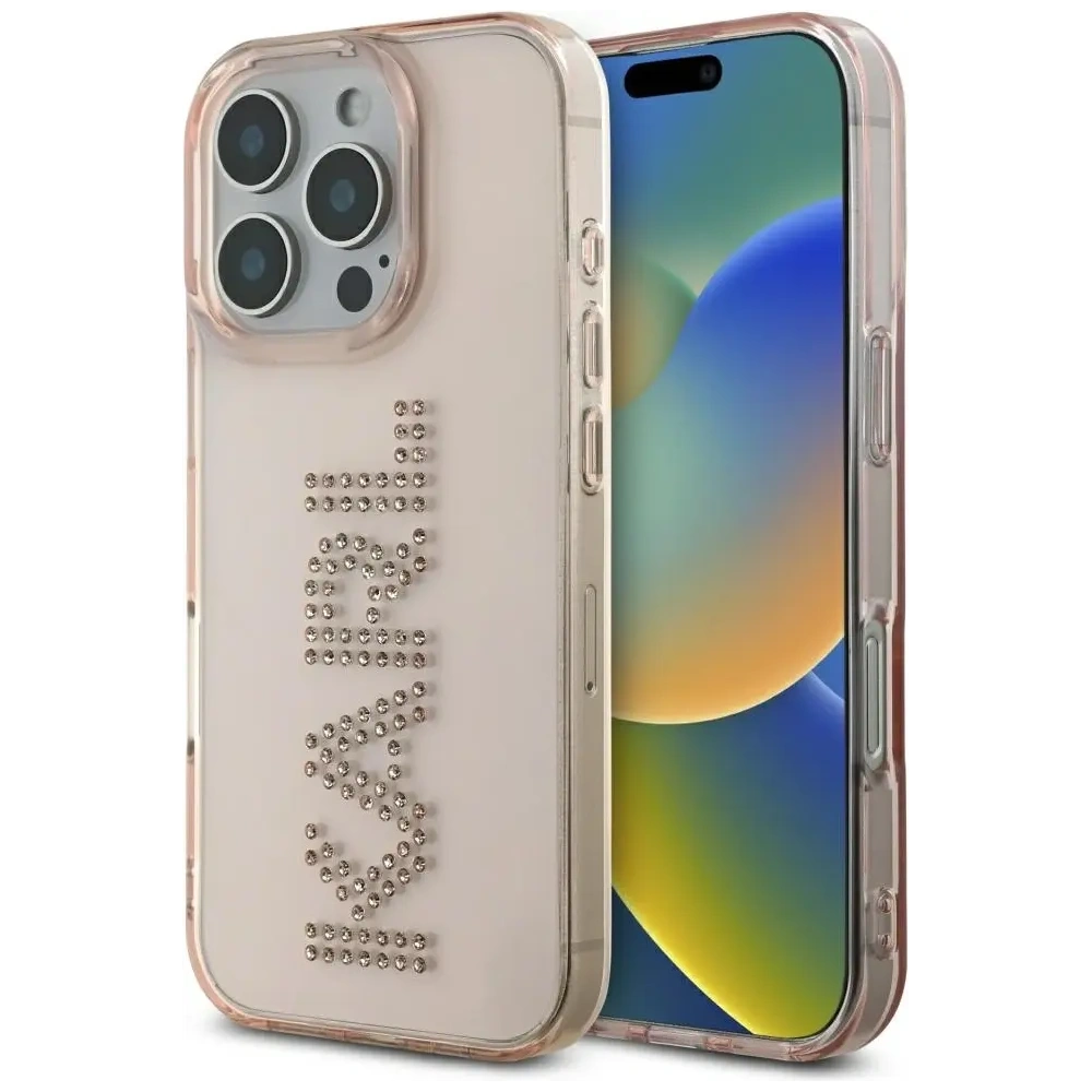 Hurtownia GSM - Karl Lagerfeld Logo cu strasuri IML Apple iPhone 16 Pro Max roz - KLD22015 - {ean13} - Hurt