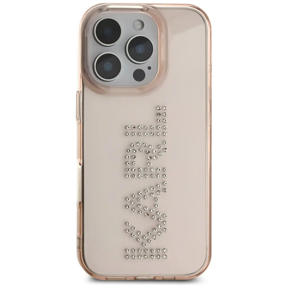 Hurtownia GSM - Karl Lagerfeld Logo cu strasuri IML Apple iPhone 16 Pro Max roz - KLD22015 - {ean13} - Hurt