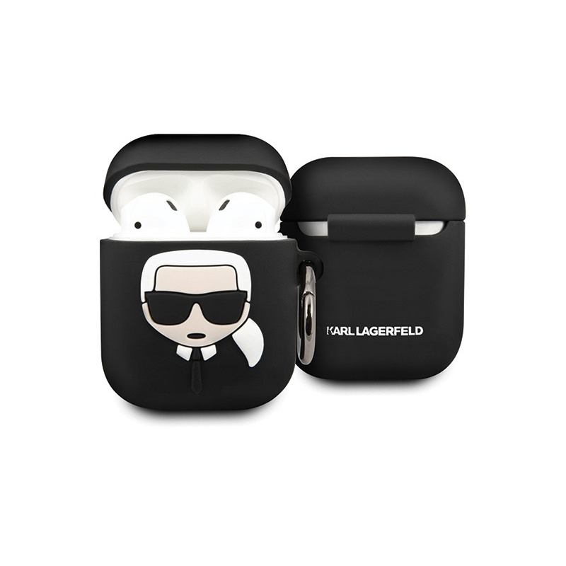 Karl Lagerfeld Distributor - 3700740463789 - KLD290BLK - Karl Lagerfeld KLACCSILKHBK Apple AirPods cover black Silicone Ikonik - B2B homescreen