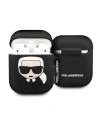 Karl Lagerfeld KLACCSILKHBK Apple AirPods cover black Silicone Ikonik