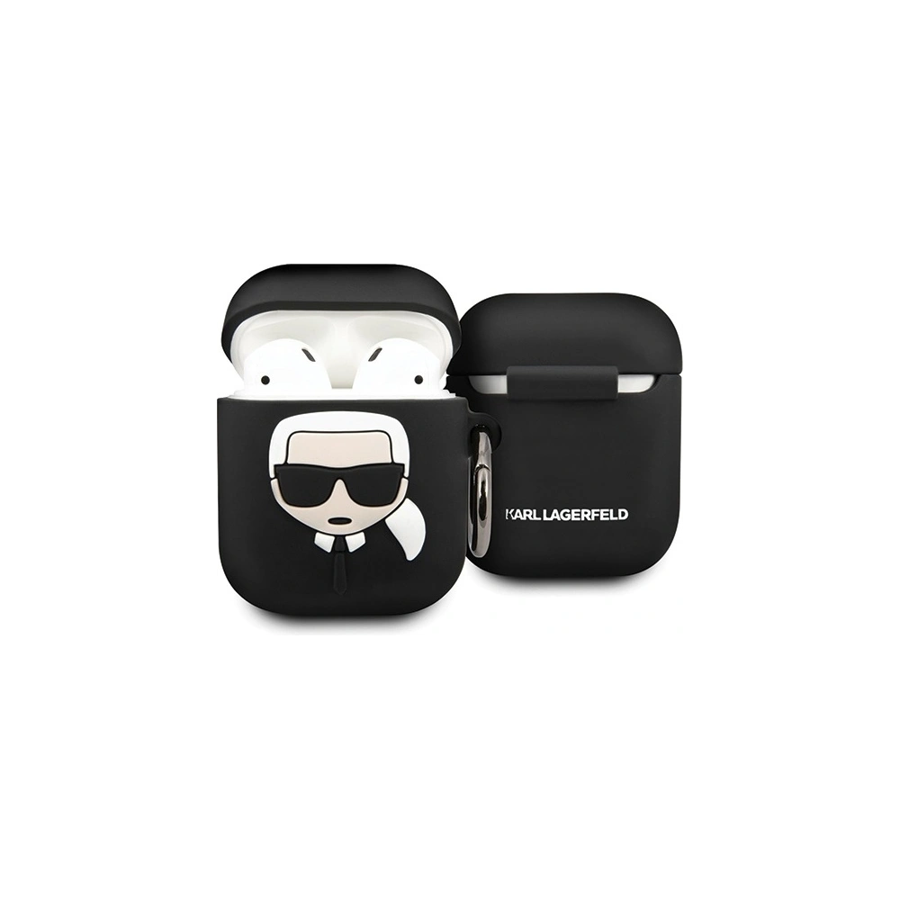 Hurtownia GSM - Etui Karl Lagerfeld KLACCSILKHBK Apple AirPods kryt černý/black silikon Ikonik - KLD290BLK - {ean13} - Hurt