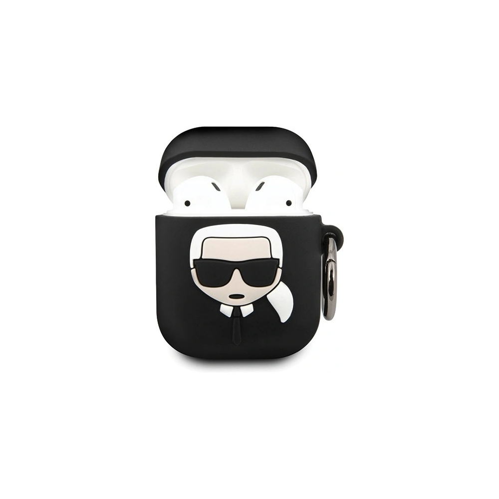 Hurtownia GSM - Etui Karl Lagerfeld KLACCSILKHBK Apple AirPods kryt černý/black silikon Ikonik - KLD290BLK - {ean13} - Hurt